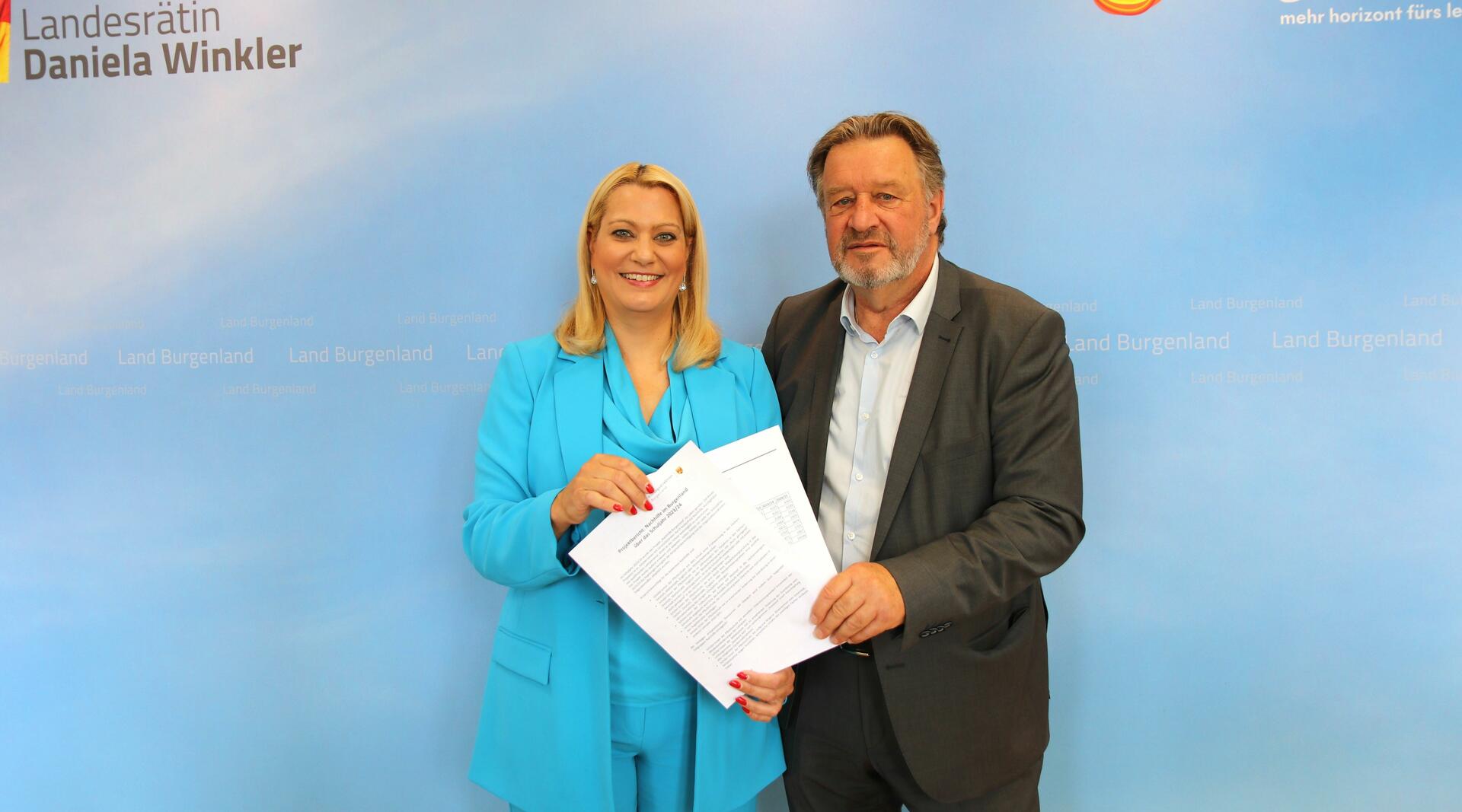 Landesrätin Daniela Winkler und Bildungsdirektor Alfred Lehner.
